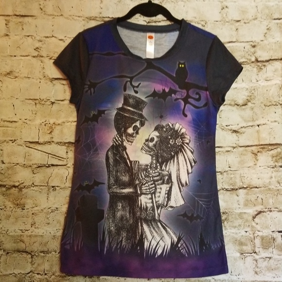 🎃Skeleton Bride and Groom Tee - Picture 1 of 4
